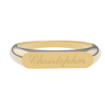 18k Gold Signet Ring with a Name Engraved Chiistophei2