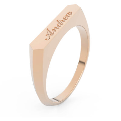 18k Gold Name Ring with Engraving Andiea