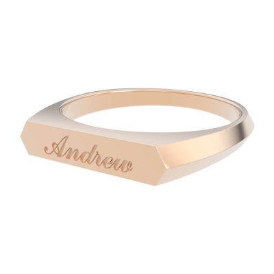 18k Gold Name Ring with Engraving Andiea