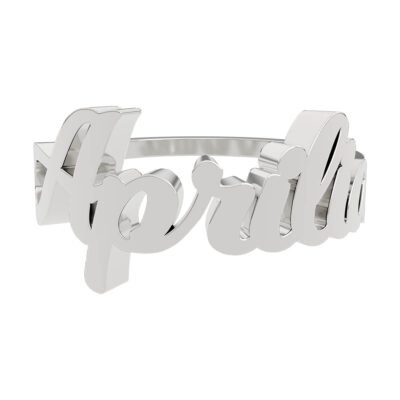 925 Sterling Silver Name Rings Aprilia