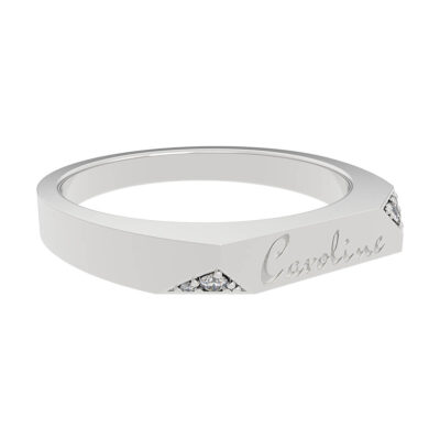 Diamond Name Ring with Engraving Caroline