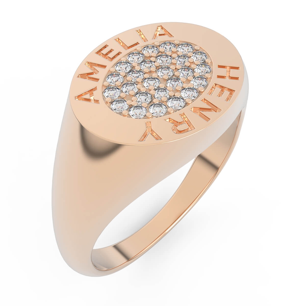 Engraved Jewelry Ring Names Henry and Amelia