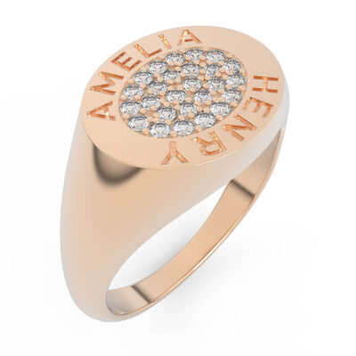 Engraved Jewelry Ring Names Henry and Amelia