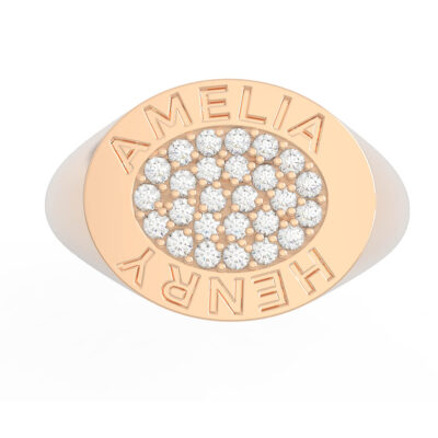 Engraved Jewelry Ring Names Henry and Amelia