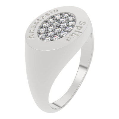Luxury Oval Signet Ring with Name Engraved