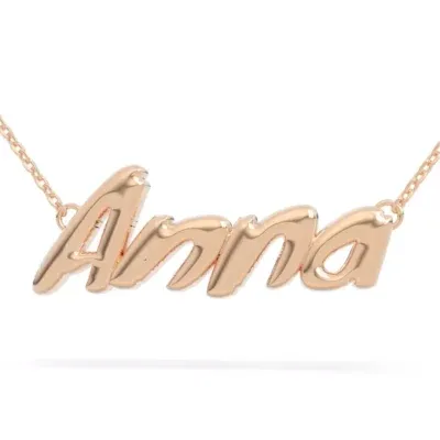 anna letter name necklace in 18k rose gold