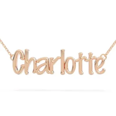18k rose gold charlotte name necklace