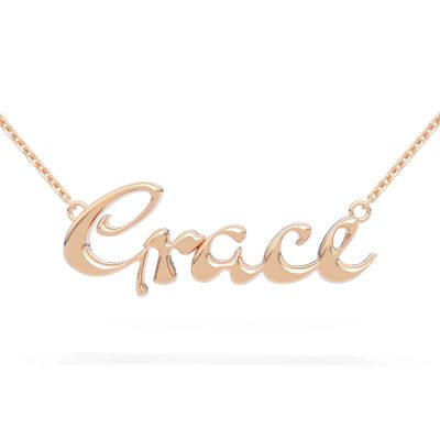 Rose Gold Cursive Name Necklace Grace