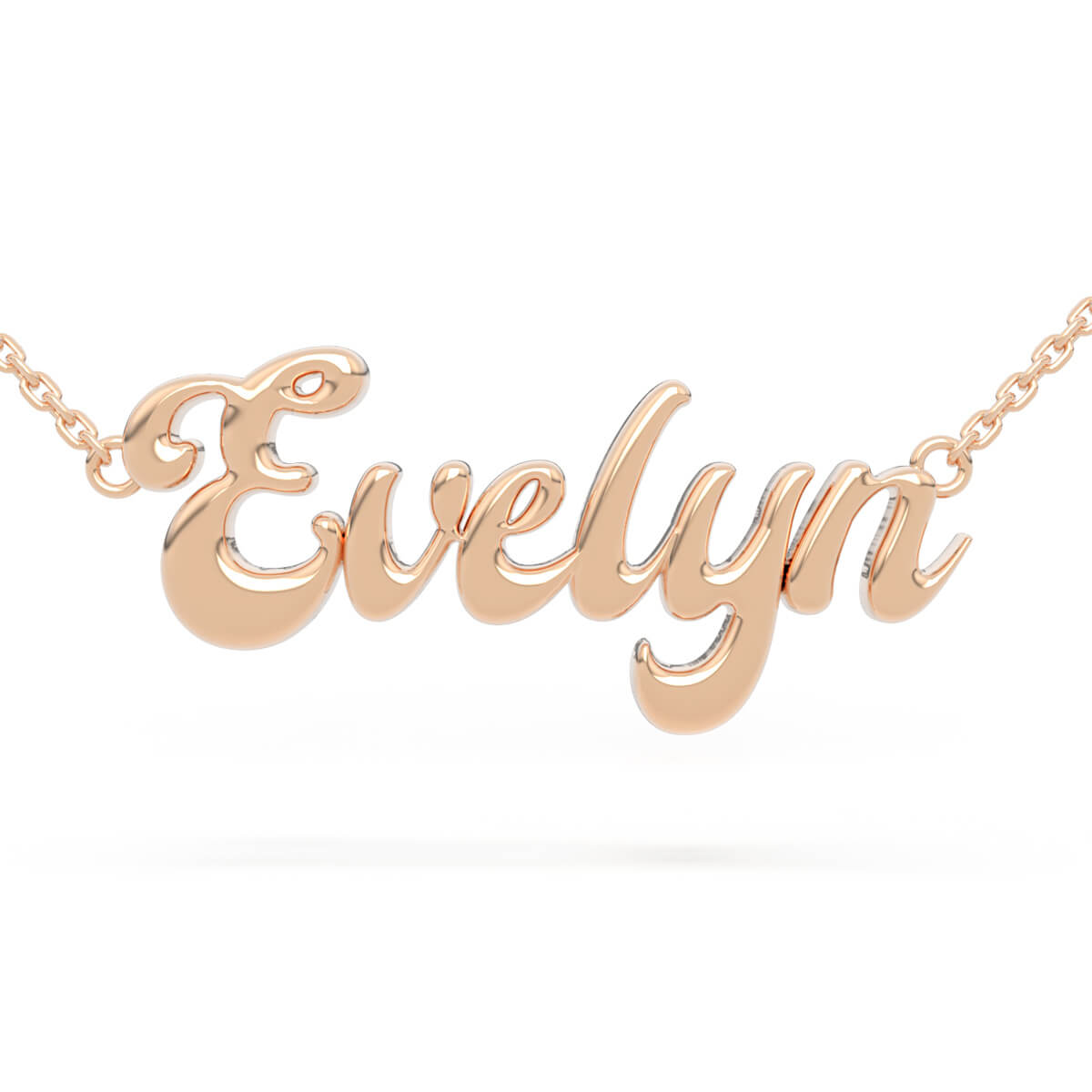 Rose gold name necklace for Girls Evelyn