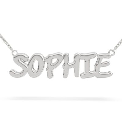 sophie white gold 14k name necklace