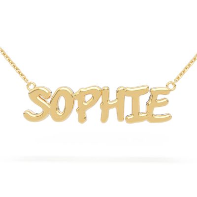 sophie yellow gold 14k name necklace