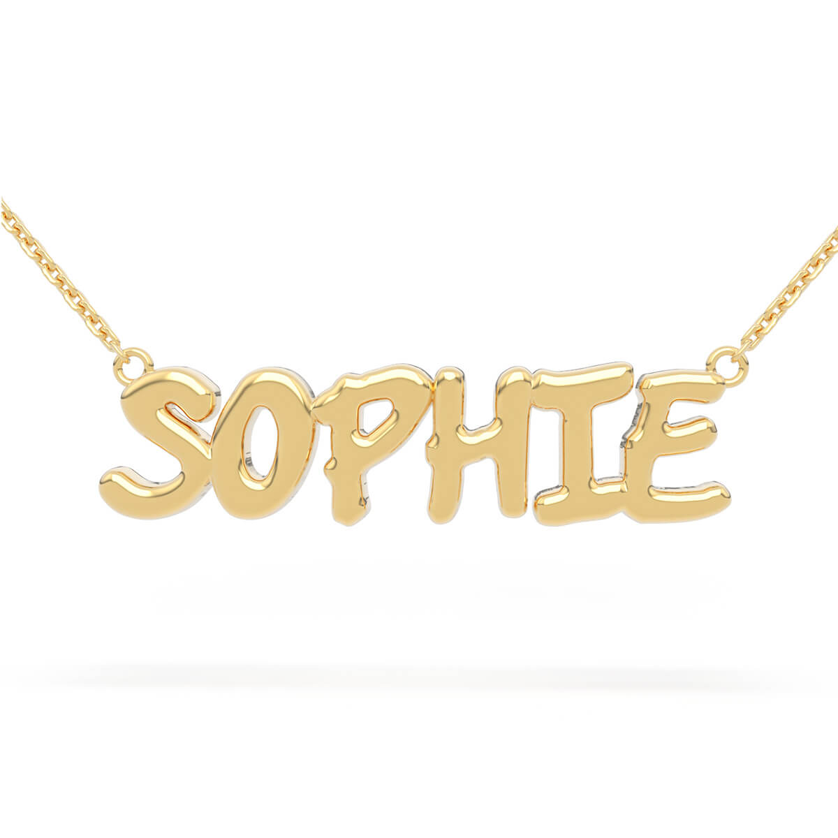 sophie yellow gold 14k name necklace