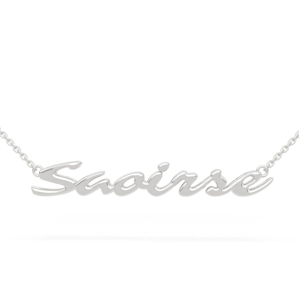 white gold 14 Kara Name Necklace saoirse