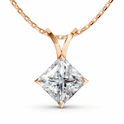 1ct Princess Cut Lab Grown Diamond Pendant