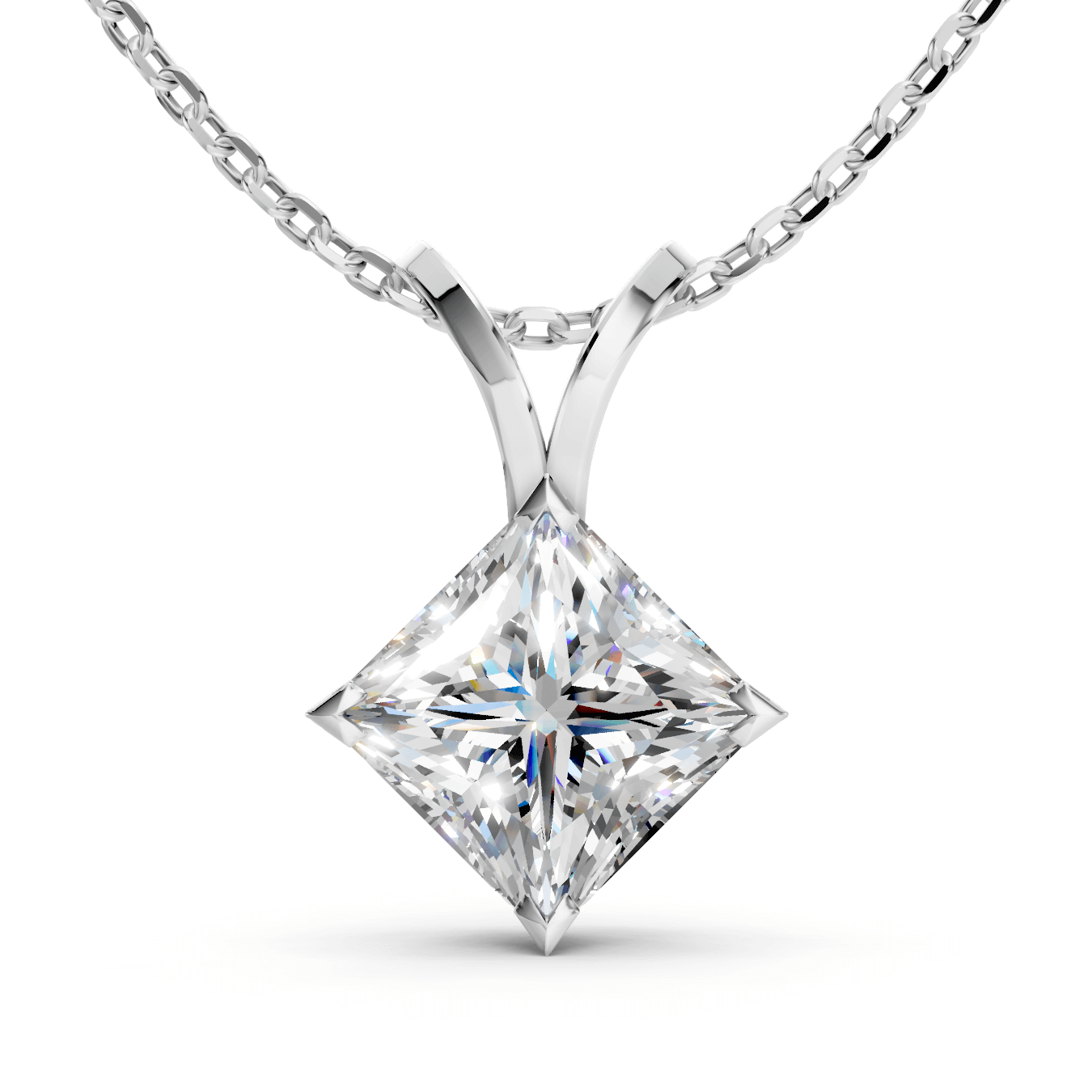 1ct Princess Cut Lab Grown Diamond Pendant