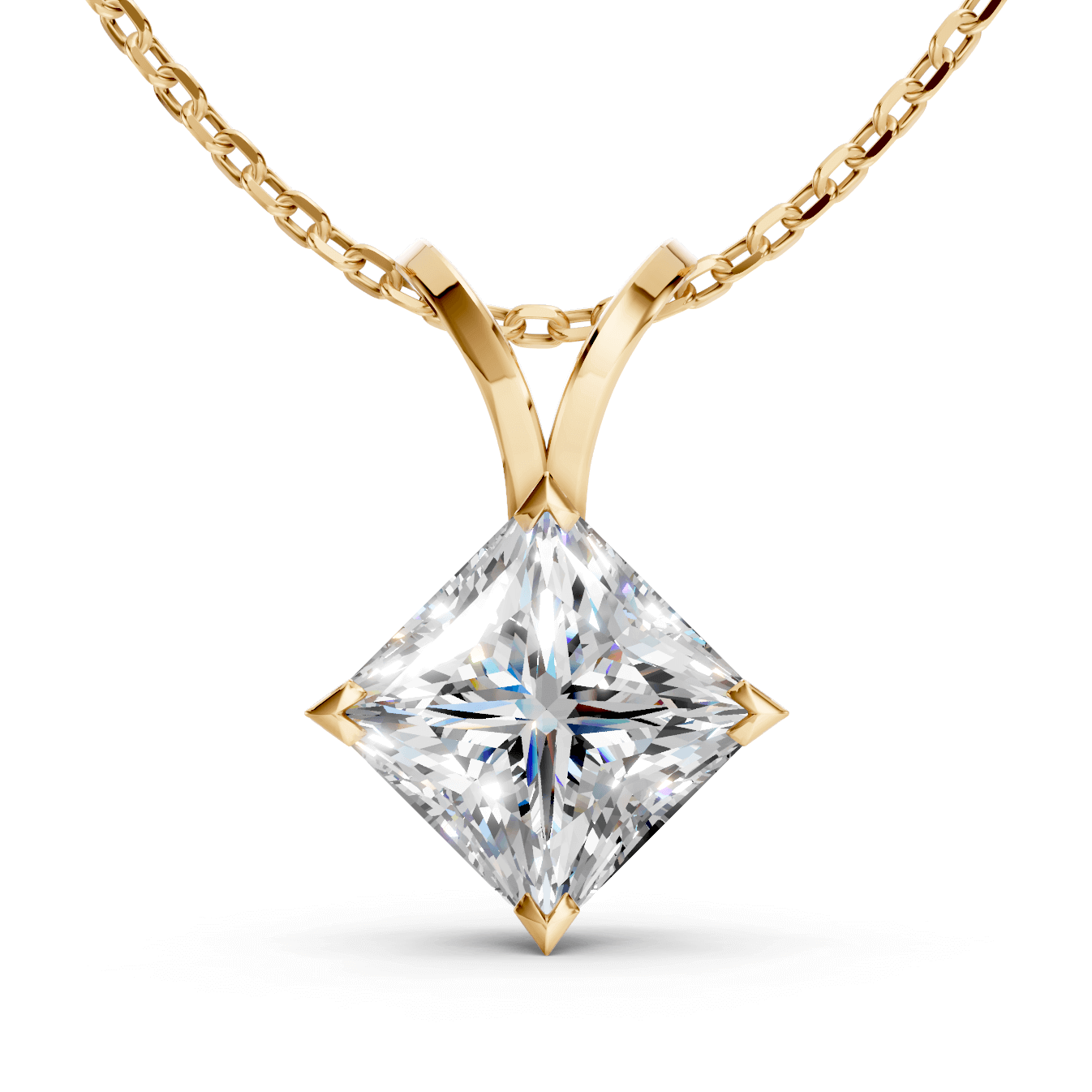 1ct Princess Cut Lab Grown Diamond Pendant