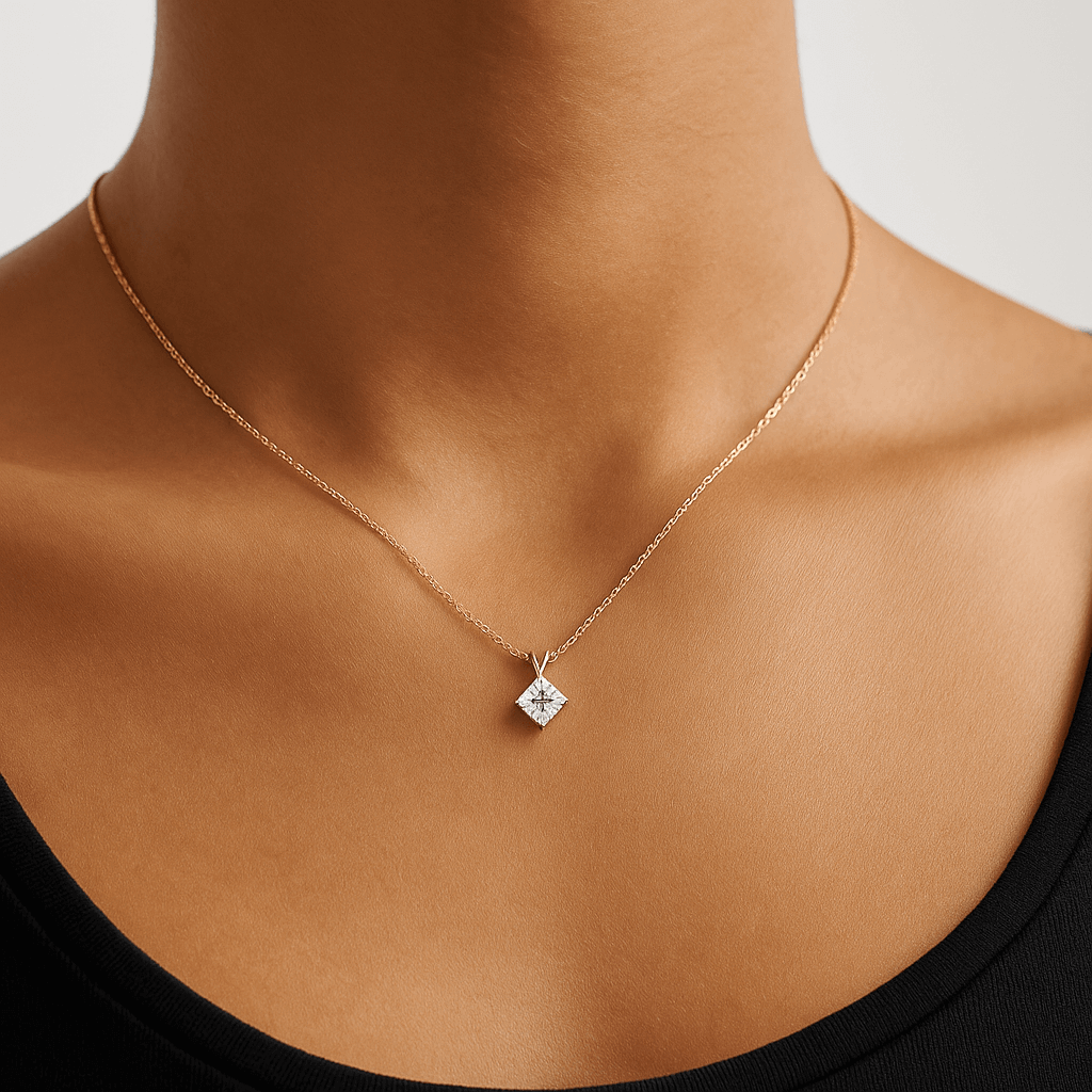 1ct Princess Cut Lab Grown Diamond Pendant