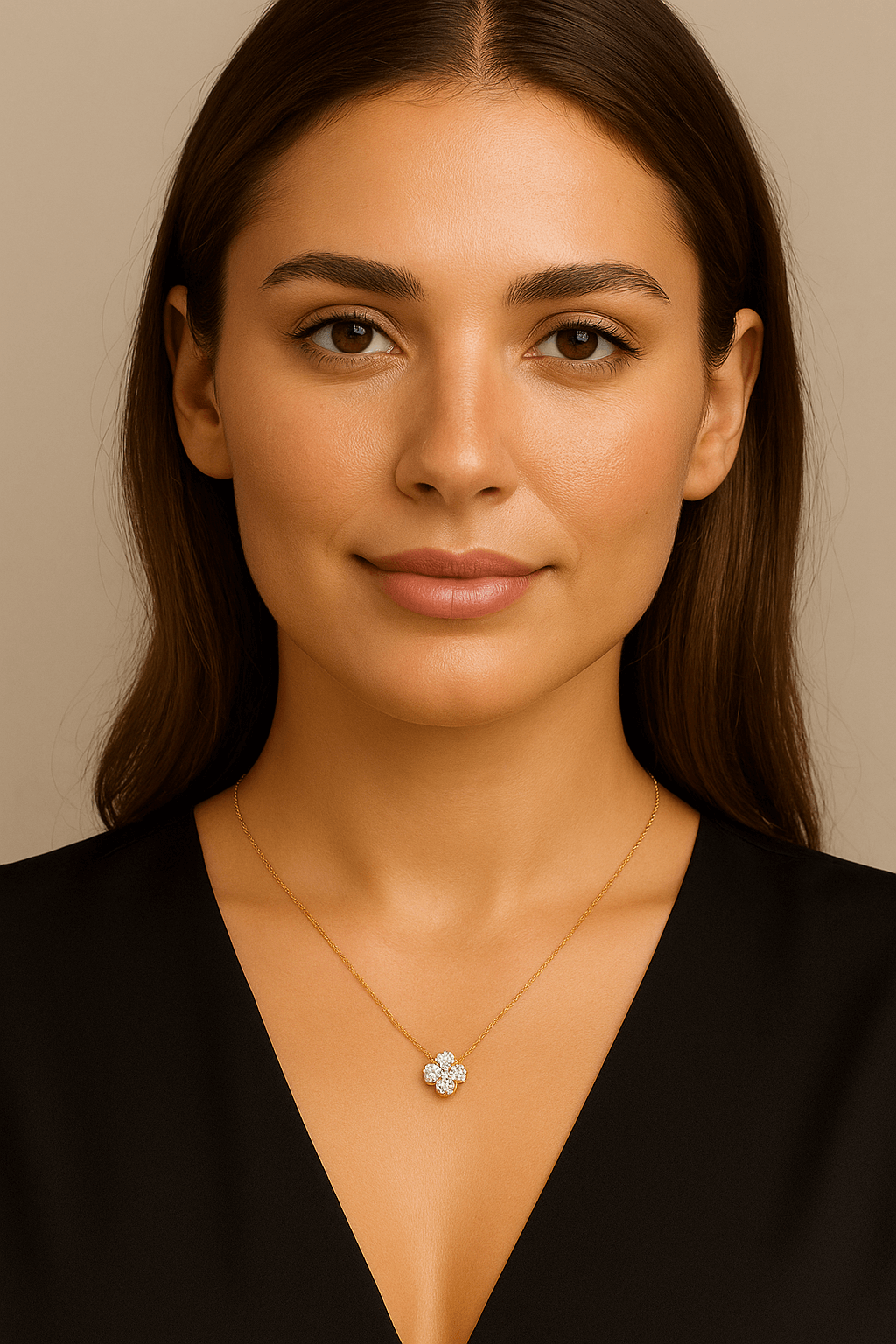 Four Leaf Clover Diamond Pendant Necklace